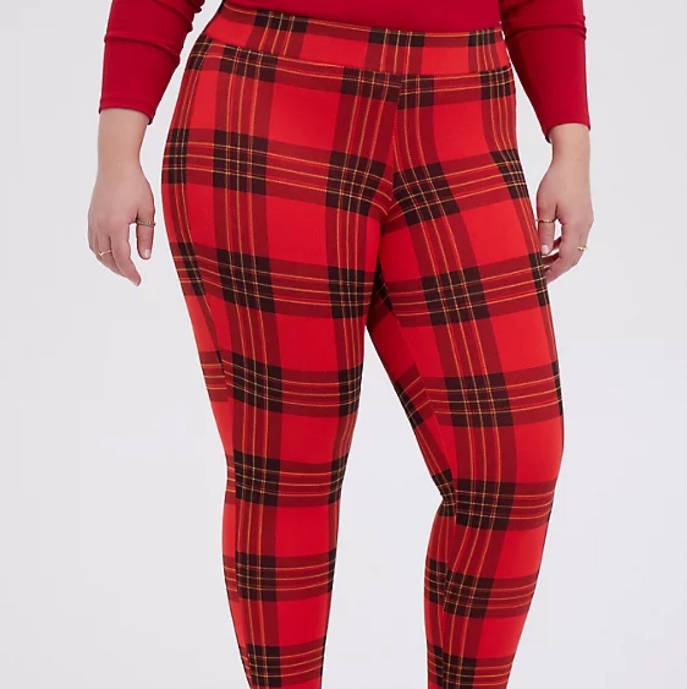 Torrid Red Black Checker Premium Plaid Legging 0X
